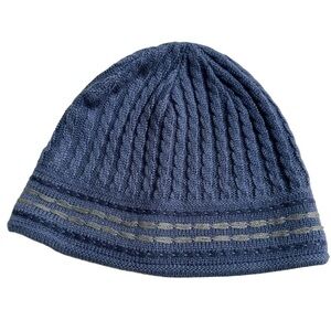 Columbia Women's Blue Knit Ribbed Beanie Hat